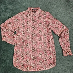 Daniel Cremieux Men's Dress Shirt L Paisley Long Sleeve Casual Slimming GQ Sharp